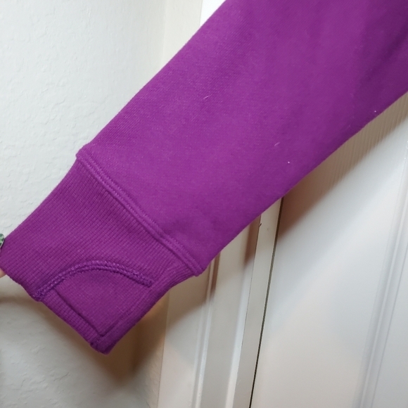 ATHLETA GIRL “Inner Strength” Funnel Neck Sweatshirt Purple Sz 10 - Picture 3 of 8